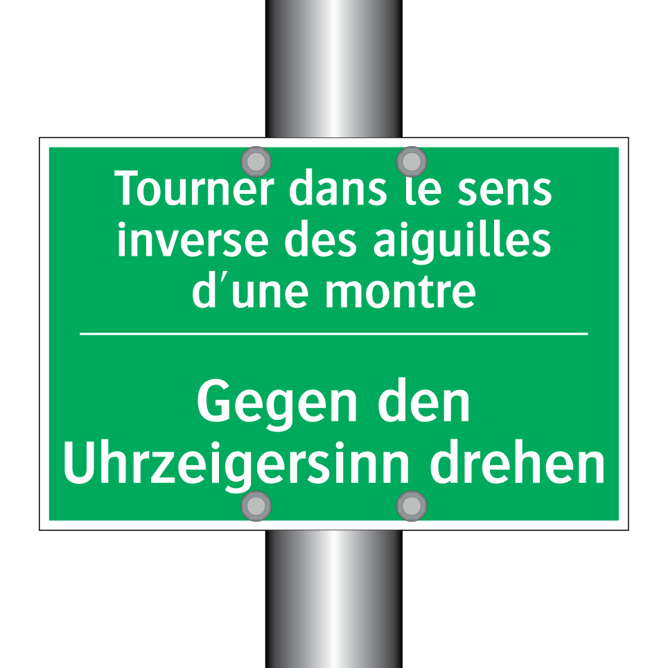 Gegen den Uhrzeigersinn drehen - Tourner dans le sens inverse des /.../