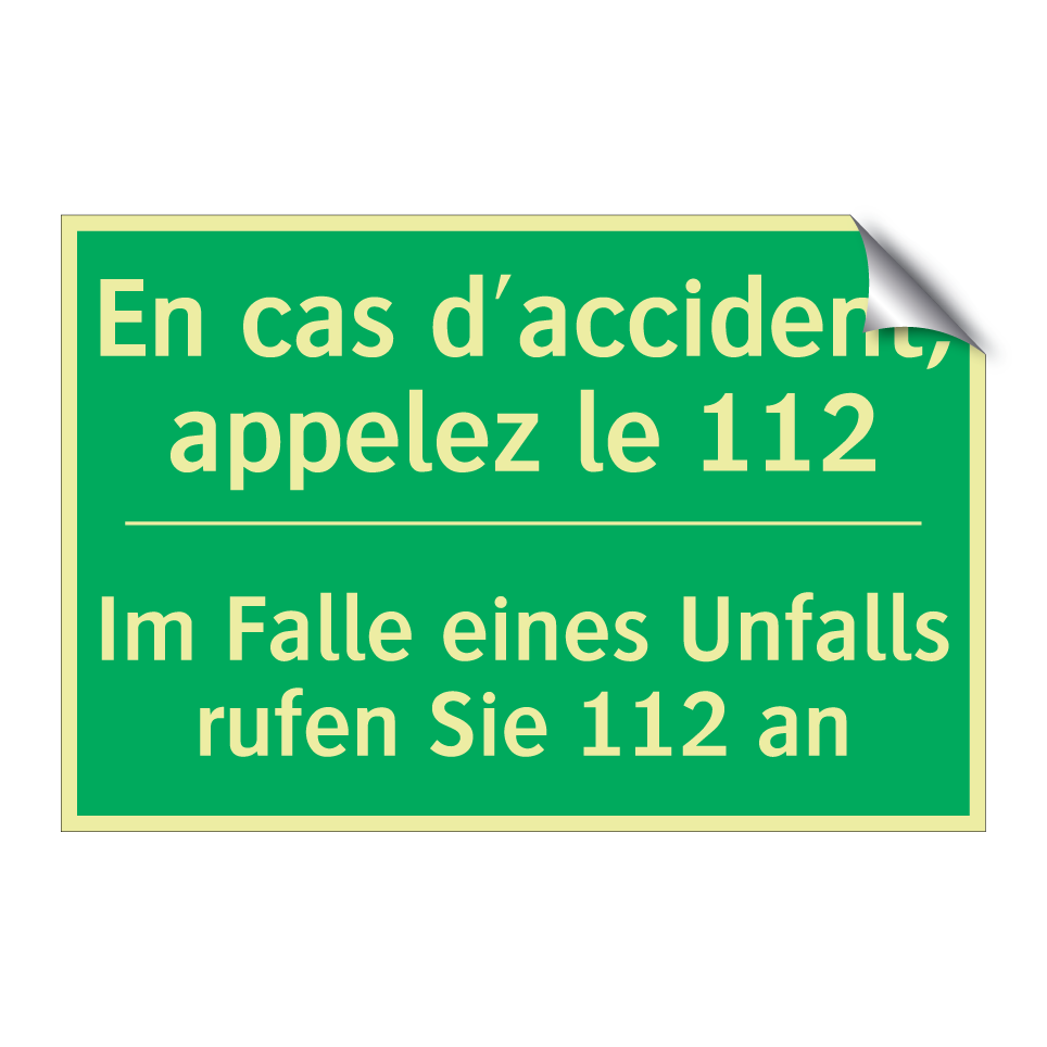 Im Falle eines Unfalls rufen Sie /.../ - En cas d'accident, appelez le /.../