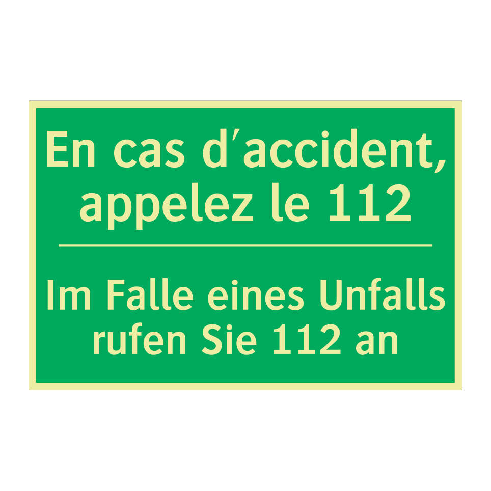 Im Falle eines Unfalls rufen Sie /.../ - En cas d'accident, appelez le /.../