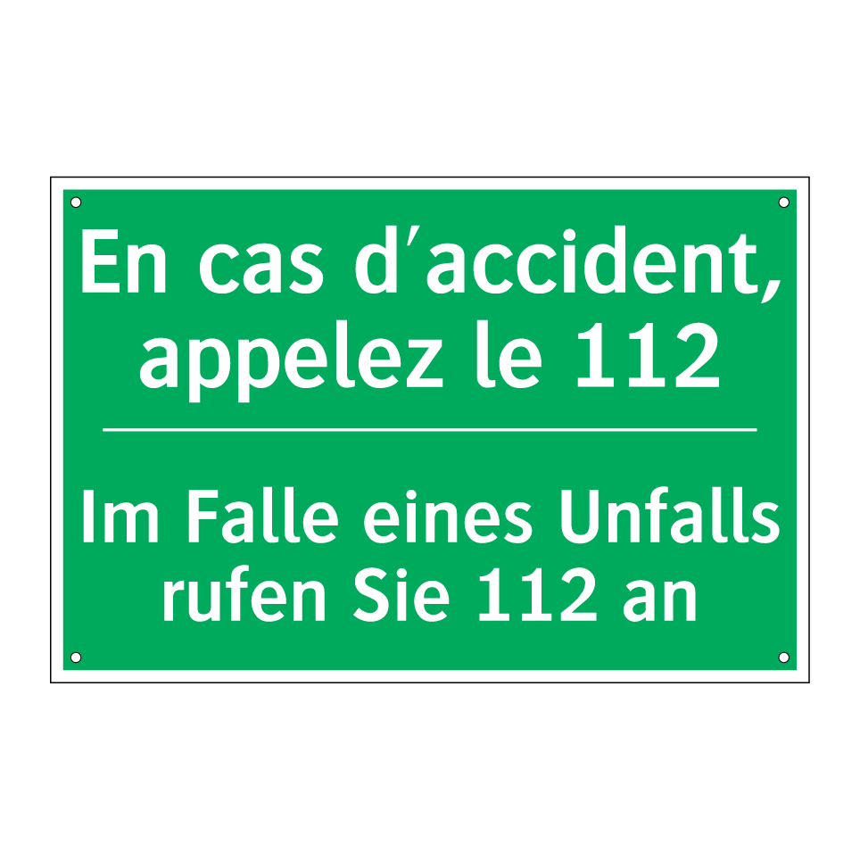 Im Falle eines Unfalls rufen Sie /.../ - En cas d'accident, appelez le /.../