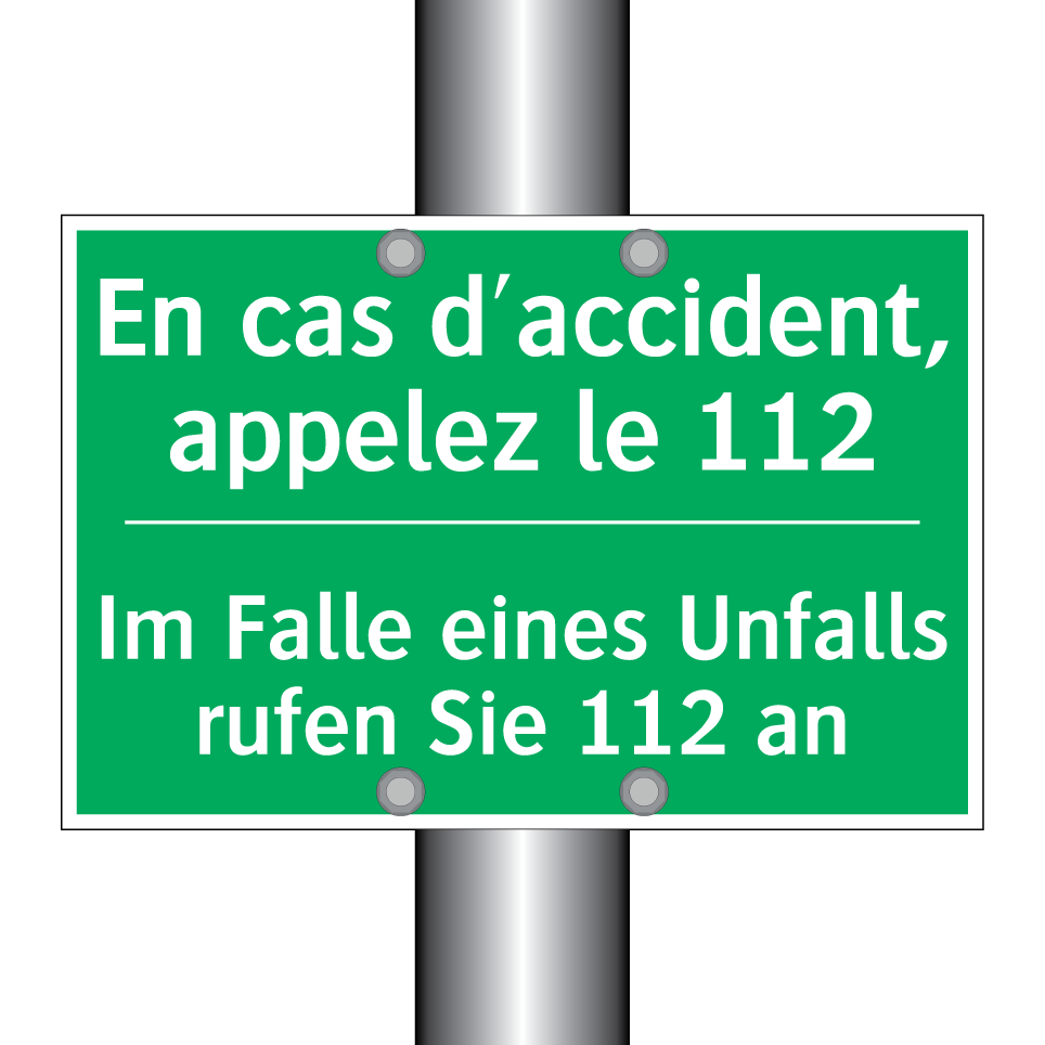 Im Falle eines Unfalls rufen Sie /.../ - En cas d'accident, appelez le /.../