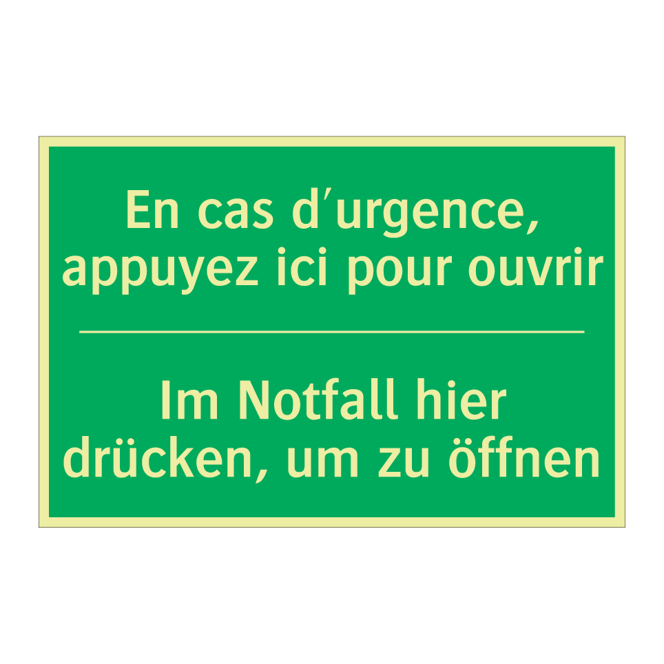 Im Notfall hier drücken, um zu /.../ - En cas d'urgence, appuyez ici /.../
