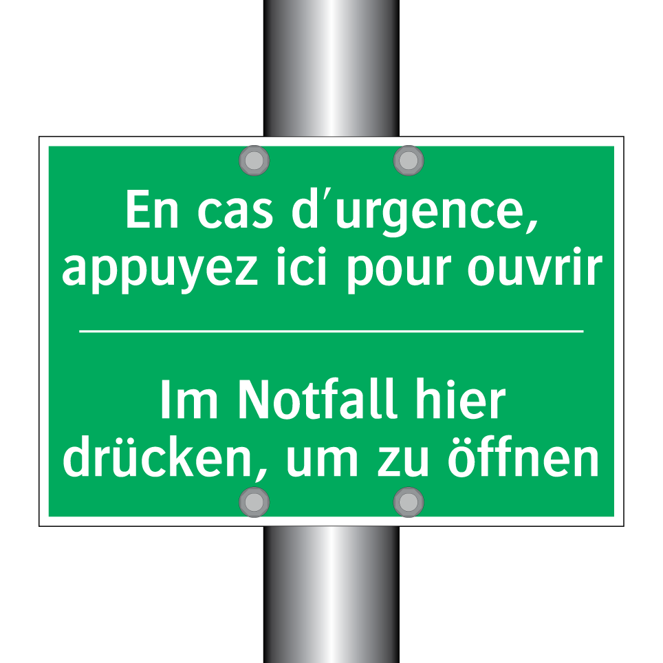 Im Notfall hier drücken, um zu /.../ - En cas d'urgence, appuyez ici /.../