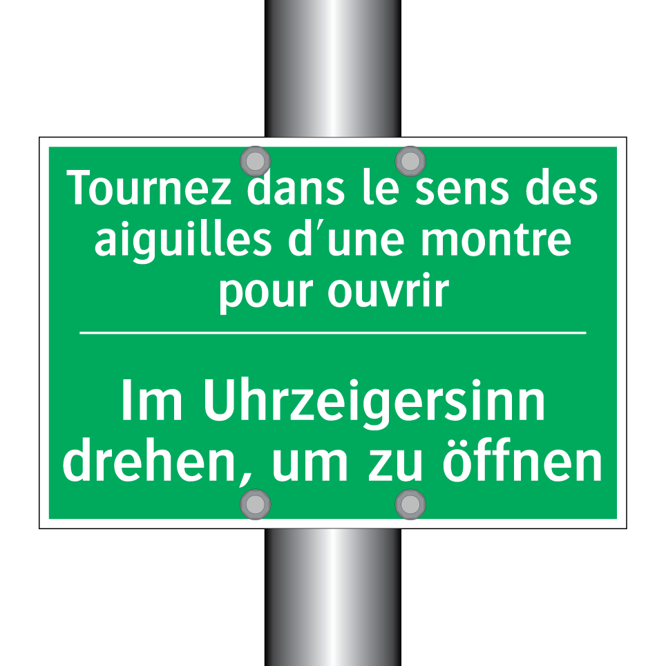 Im Uhrzeigersinn drehen, um zu /.../ - Tournez dans le sens des aiguilles /.../