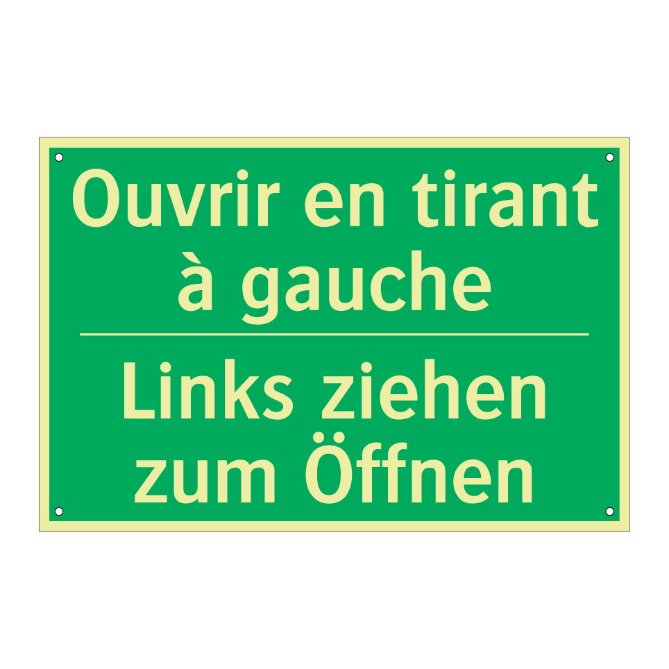 Links ziehen zum Öffnen - Ouvrir en tirant à gauche