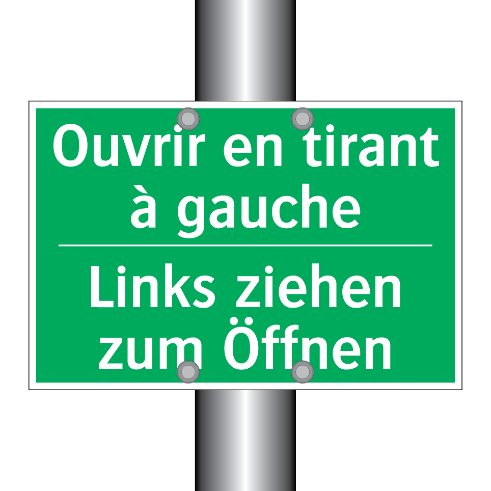 Links ziehen zum Öffnen - Ouvrir en tirant à gauche