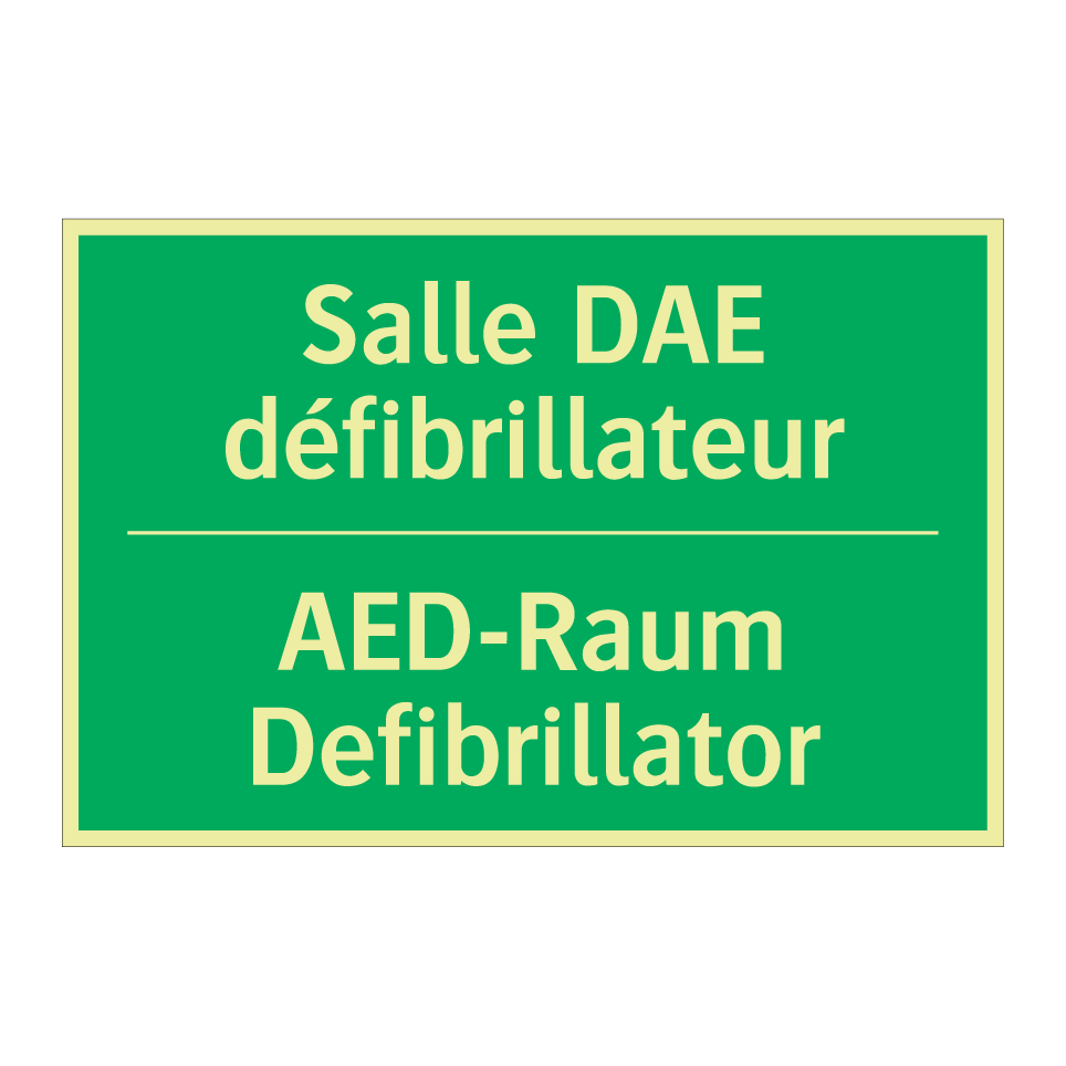 AED-Raum Defibrillator - Salle DAE défibrillateur