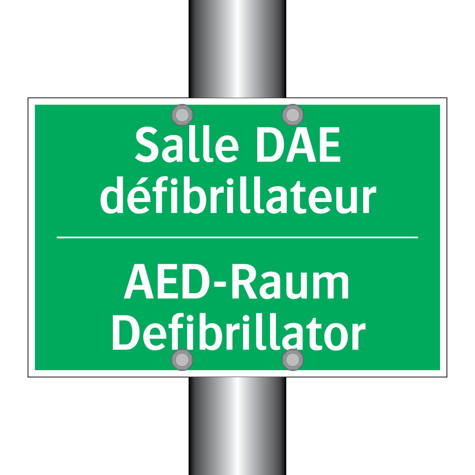 AED-Raum Defibrillator - Salle DAE défibrillateur
