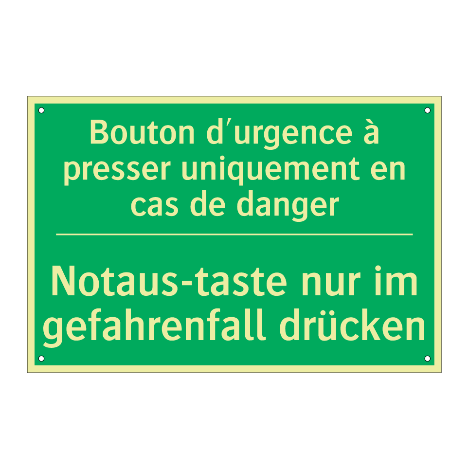 Notaus-taste nur im gefahrenfall /.../ - Bouton d'urgence à presser uniquement /.../