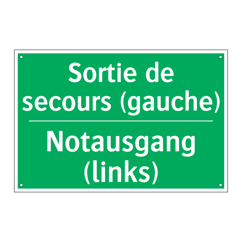 Notausgang (links) - Sortie de secours (gauche)