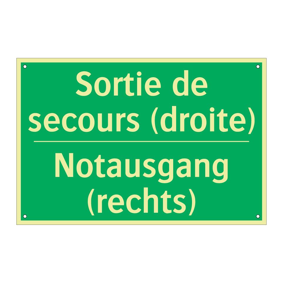 Notausgang (rechts) - Sortie de secours (droite)