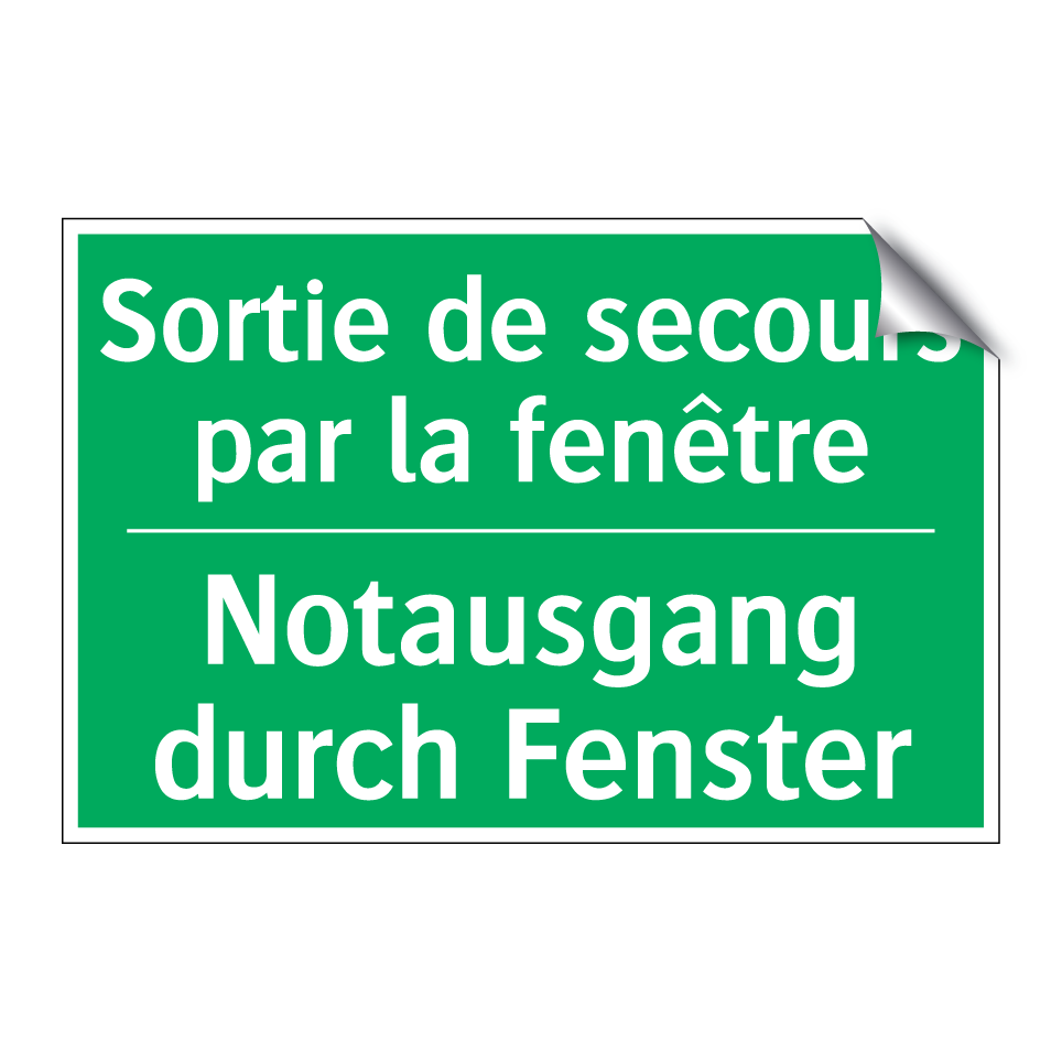 Notausgang durch Fenster - Sortie de secours par la fenêtre /.../