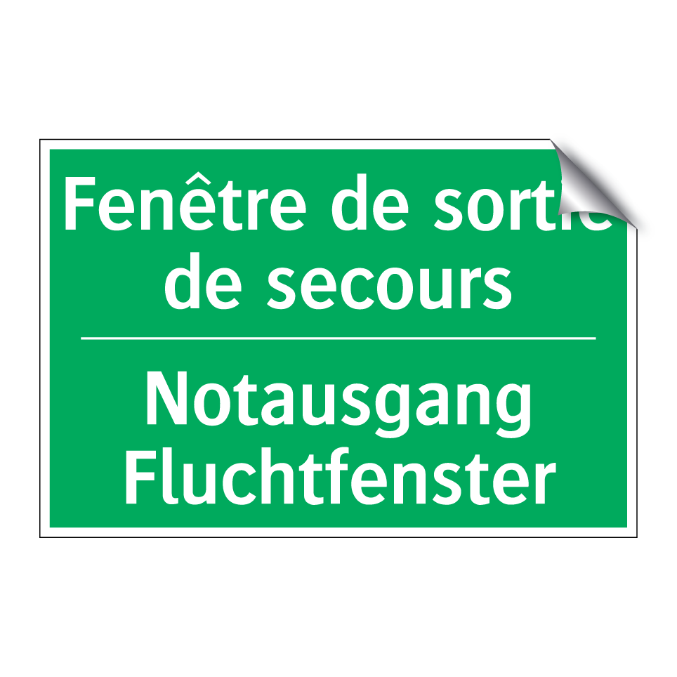 Notausgang Fluchtfenster - Fenêtre de sortie de secours