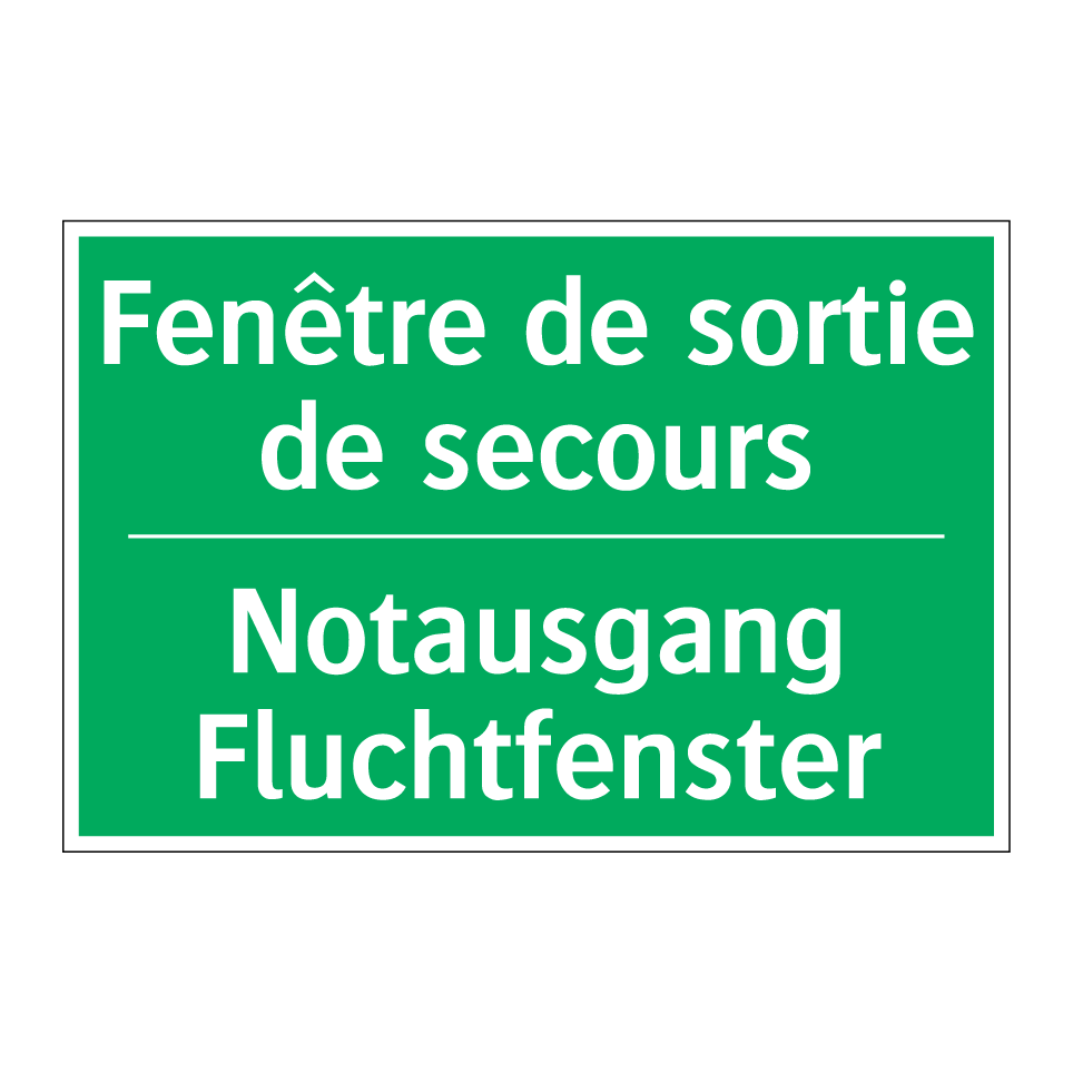 Notausgang Fluchtfenster - Fenêtre de sortie de secours