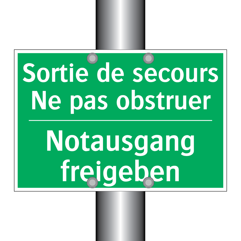 Notausgang freigeben - Sortie de secours Ne pas obstruer /.../