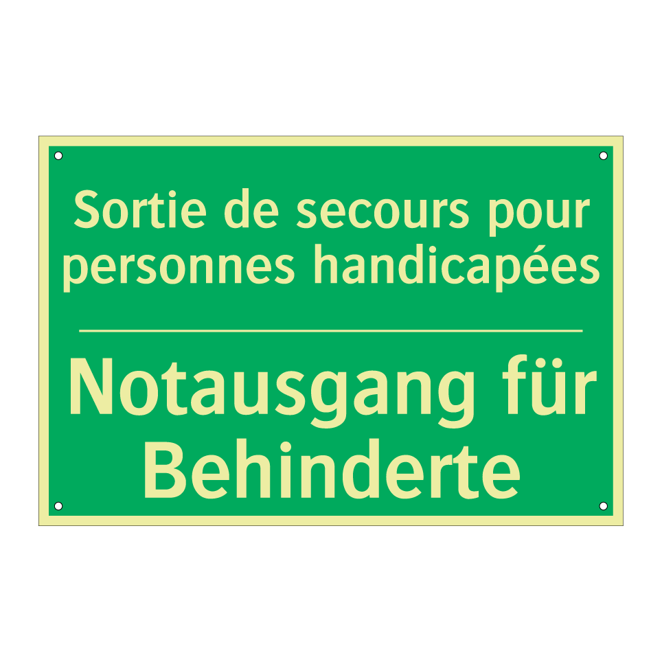 Notausgang für Behinderte - Sortie de secours pour personnes /.../