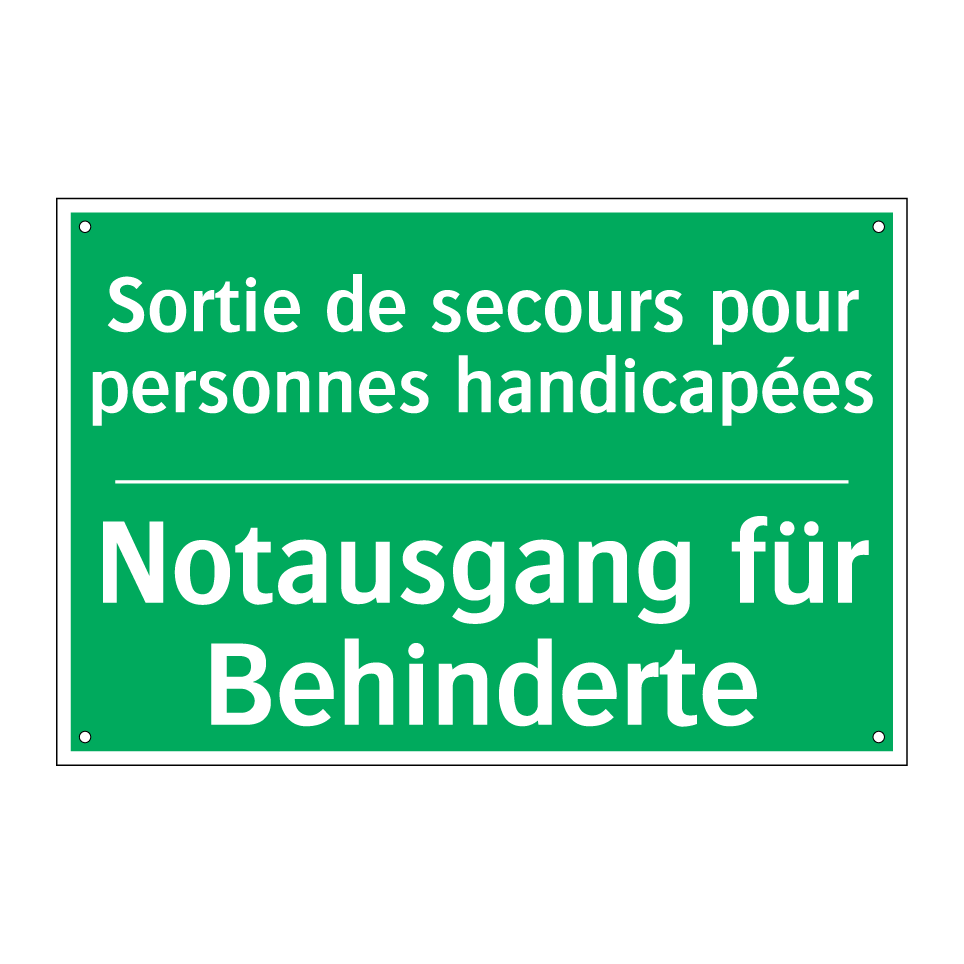 Notausgang für Behinderte - Sortie de secours pour personnes /.../