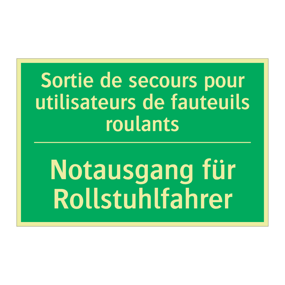 Notausgang für Rollstuhlfahrer - Sortie de secours pour utilisateurs /.../