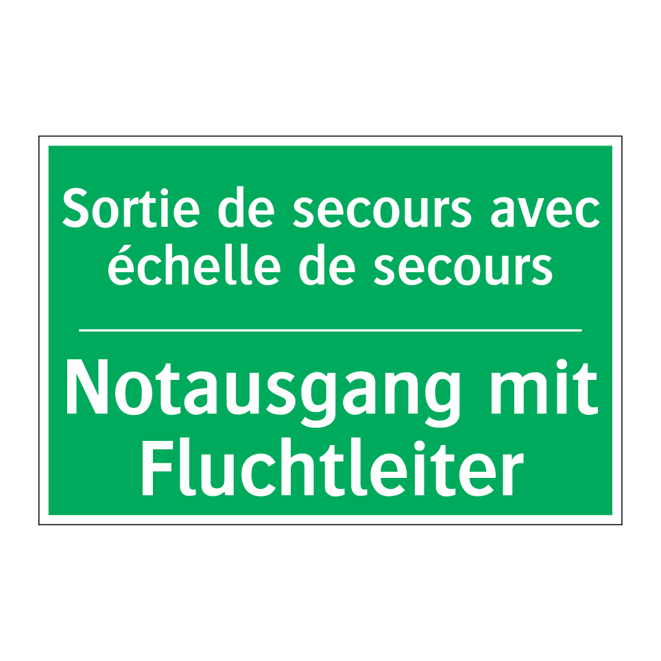 Notausgang mit Fluchtleiter - Sortie de secours avec échelle /.../