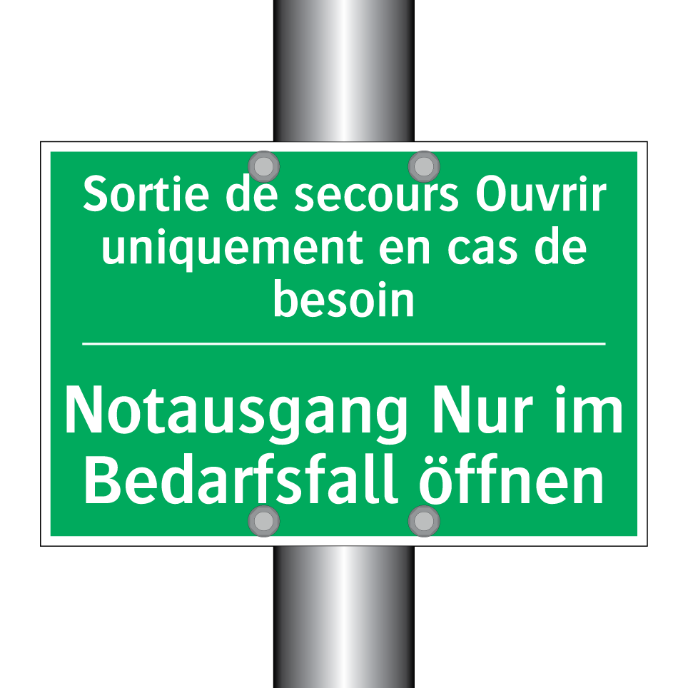 Notausgang Nur im Bedarfsfall /.../ - Sortie de secours Ouvrir uniquement /.../