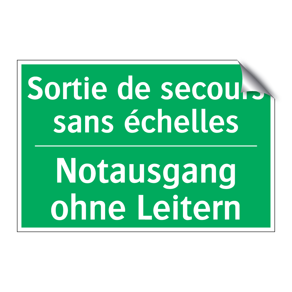 Notausgang ohne Leitern - Sortie de secours sans échelles /.../
