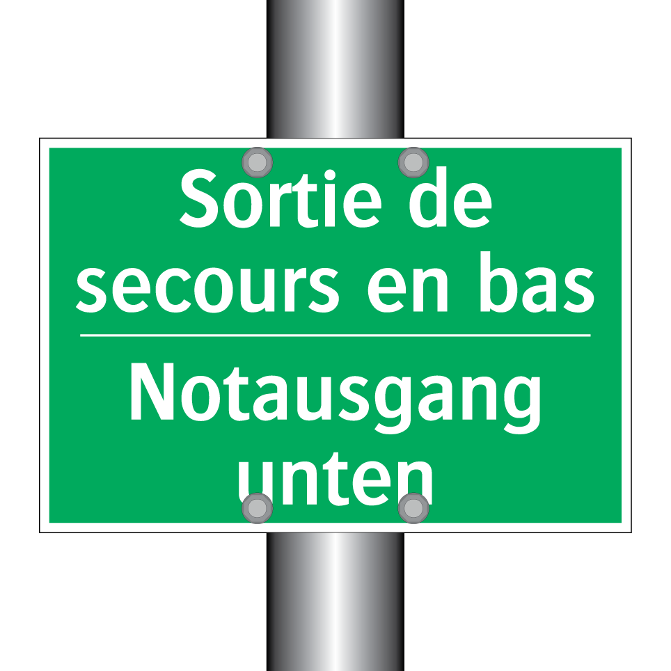 Notausgang unten - Sortie de secours en bas