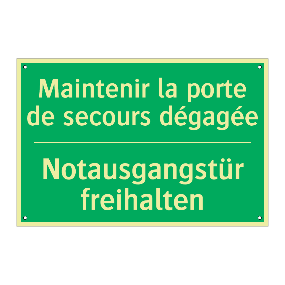 Notausgangstür freihalten - Maintenir la porte de secours /.../