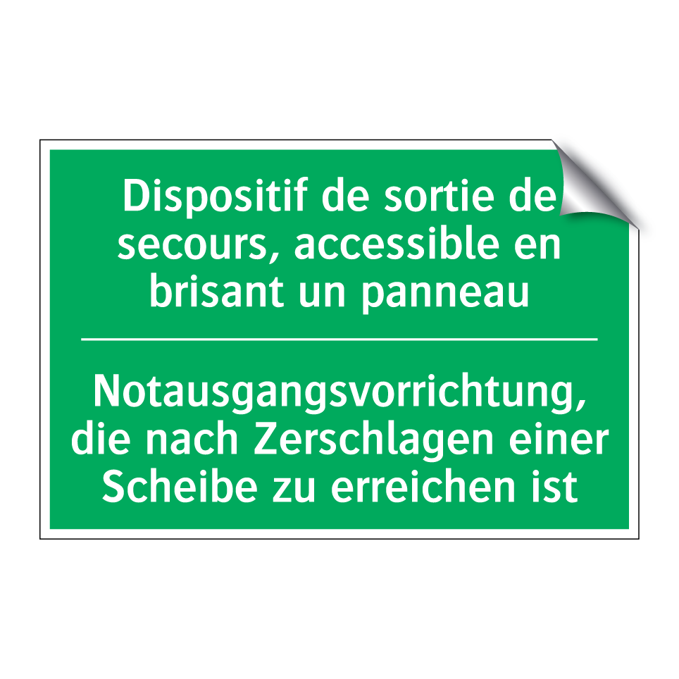Notausgangsvorrichtung, die nach /.../ - Dispositif de sortie de secours, /.../