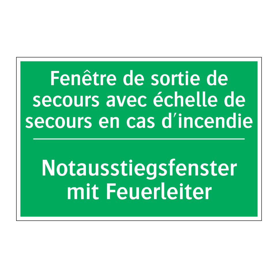 Notausstiegsfenster mit Feuerleiter /.../ - Fenêtre de sortie de secours avec /.../