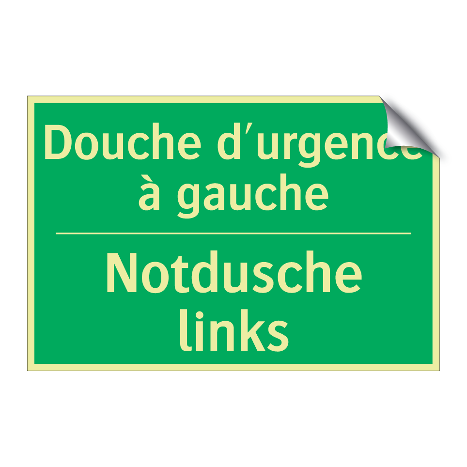 Notdusche links - Douche d'urgence à gauche