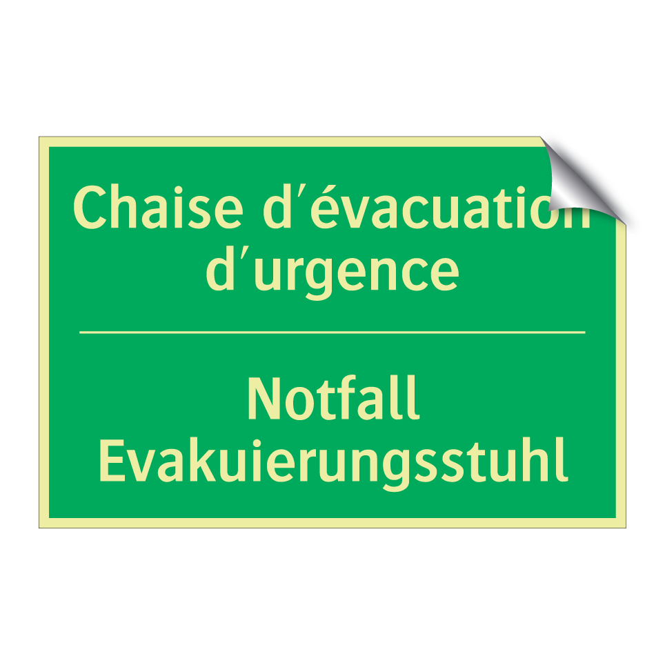 Notfall Evakuierungsstuhl - Chaise d'évacuation d'urgence