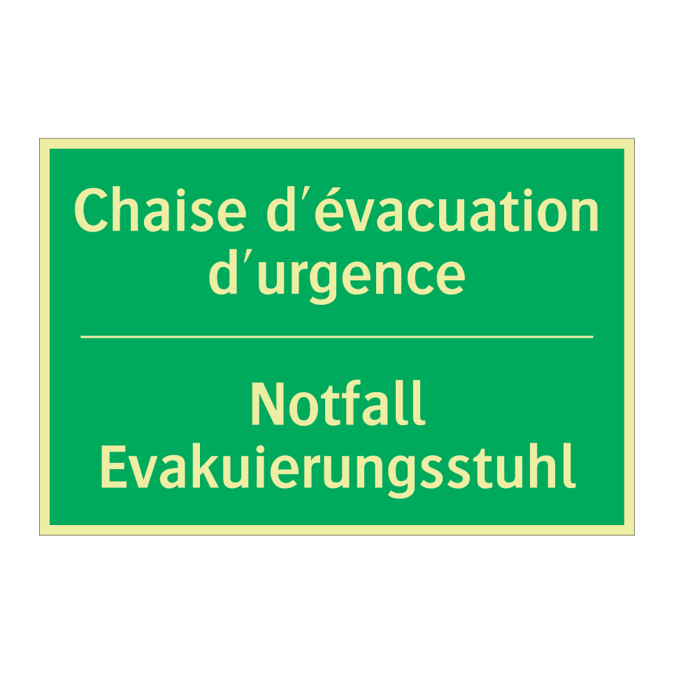 Notfall Evakuierungsstuhl - Chaise d'évacuation d'urgence