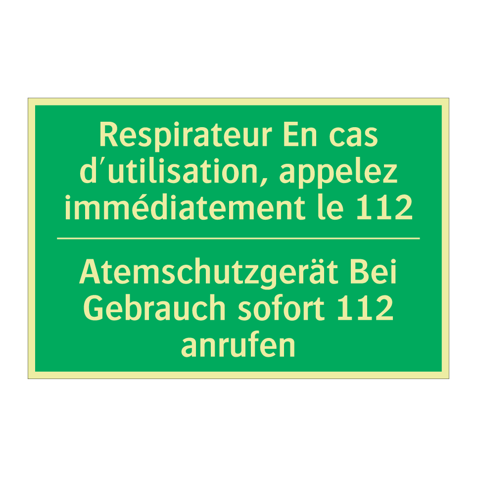 Atemschutzgerät Bei Gebrauch sofort /.../ - Respirateur En cas d'utilisation, /.../