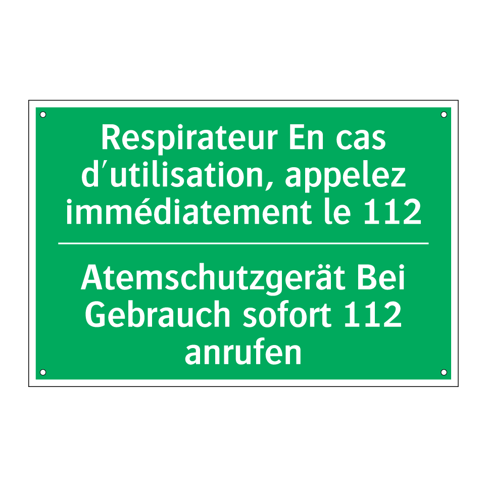 Atemschutzgerät Bei Gebrauch sofort /.../ - Respirateur En cas d'utilisation, /.../