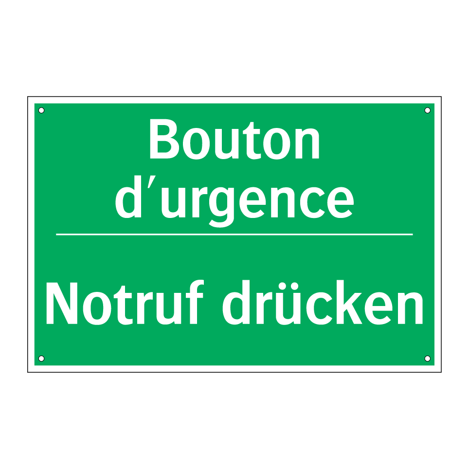 Notruf drücken - Bouton d'urgence