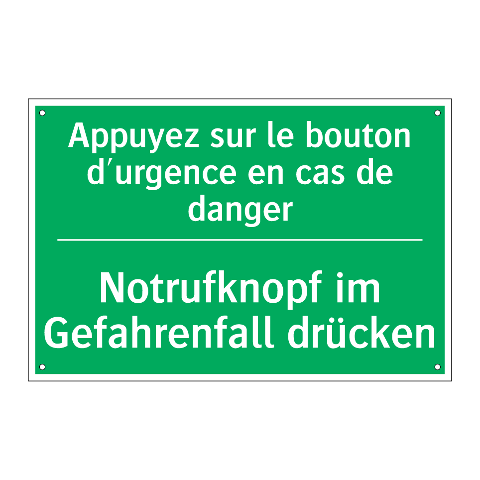 Notrufknopf im Gefahrenfall drücken /.../ - Appuyez sur le bouton d'urgence /.../