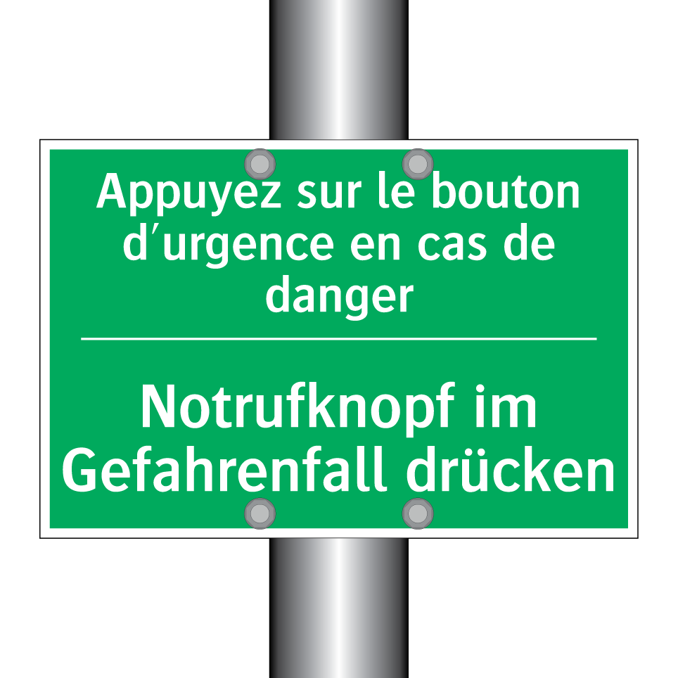 Notrufknopf im Gefahrenfall drücken /.../ - Appuyez sur le bouton d'urgence /.../