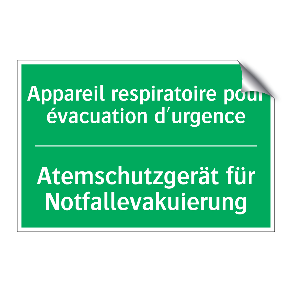 Atemschutzgerät für Notfallevakuierung /.../ - Appareil respiratoire pour évacuation /.../