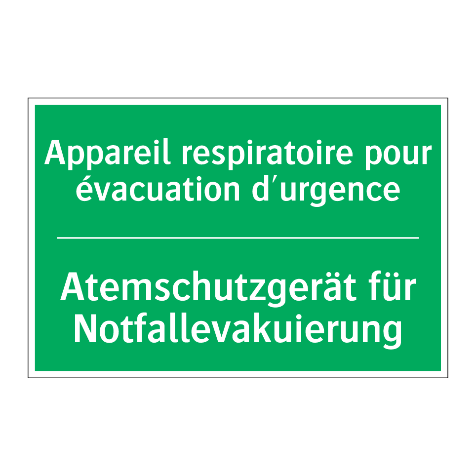 Atemschutzgerät für Notfallevakuierung /.../ - Appareil respiratoire pour évacuation /.../
