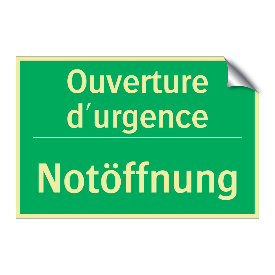 Notöffnung - Ouverture d'urgence