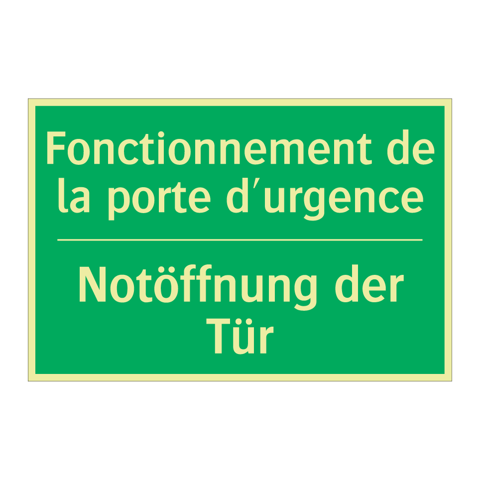 Notöffnung der Tür - Fonctionnement de la porte d'urgence /.../