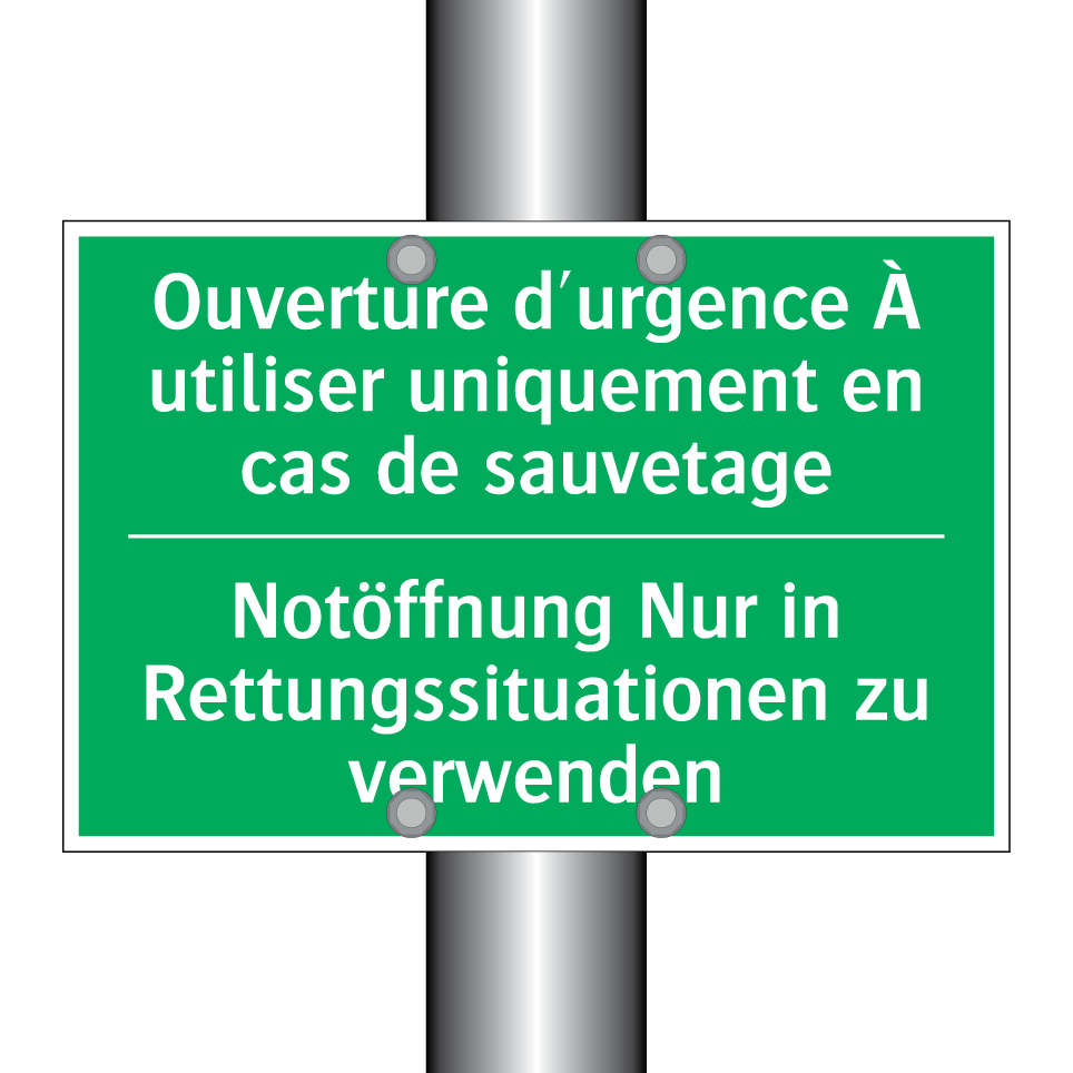 Notöffnung Nur in Rettungssituationen /.../ - Ouverture d'urgence À utiliser /.../