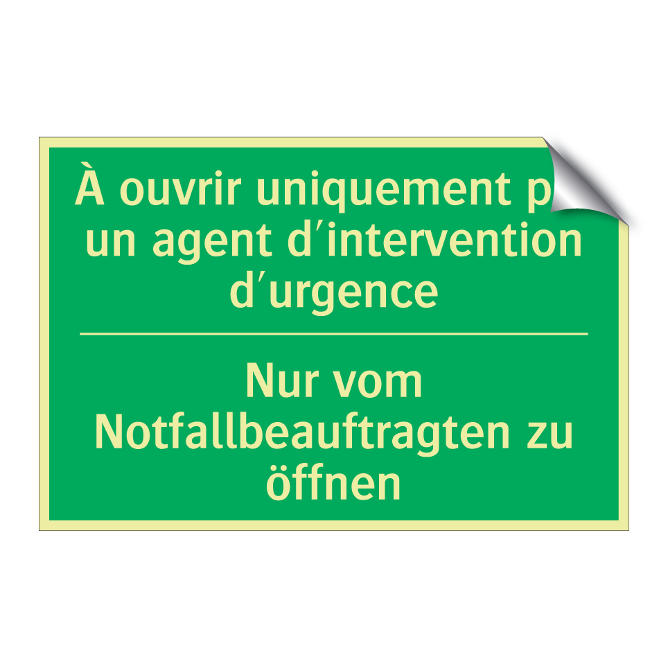 Nur vom Notfallbeauftragten zu /.../ - À ouvrir uniquement par un agent /.../