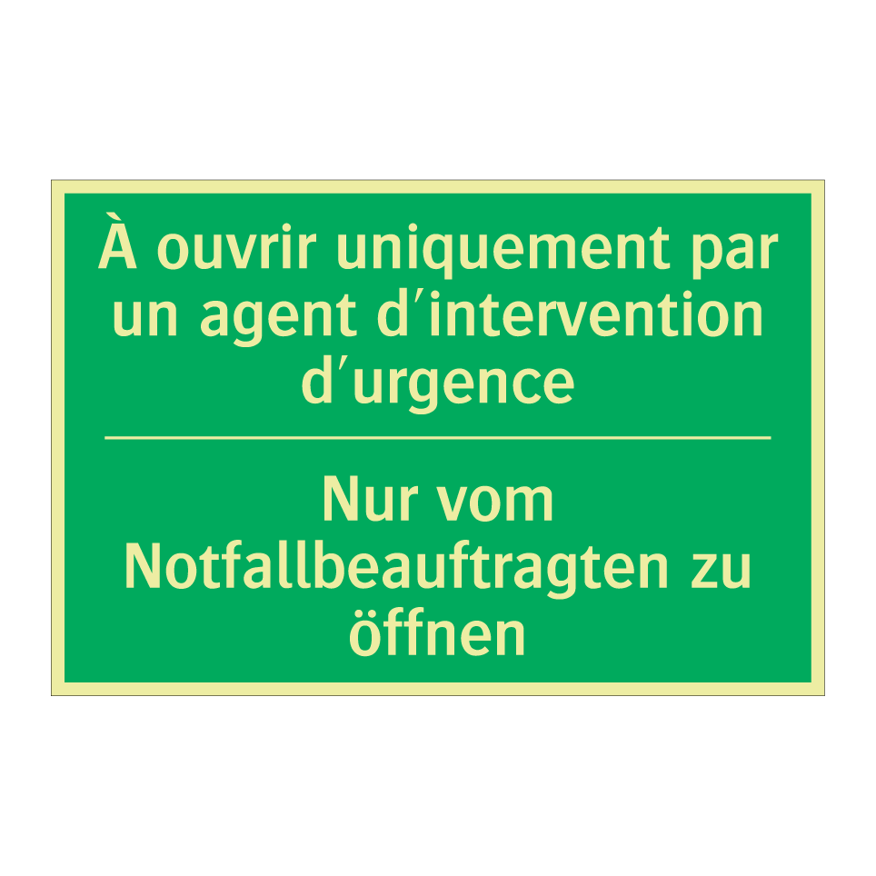 Nur vom Notfallbeauftragten zu /.../ - À ouvrir uniquement par un agent /.../