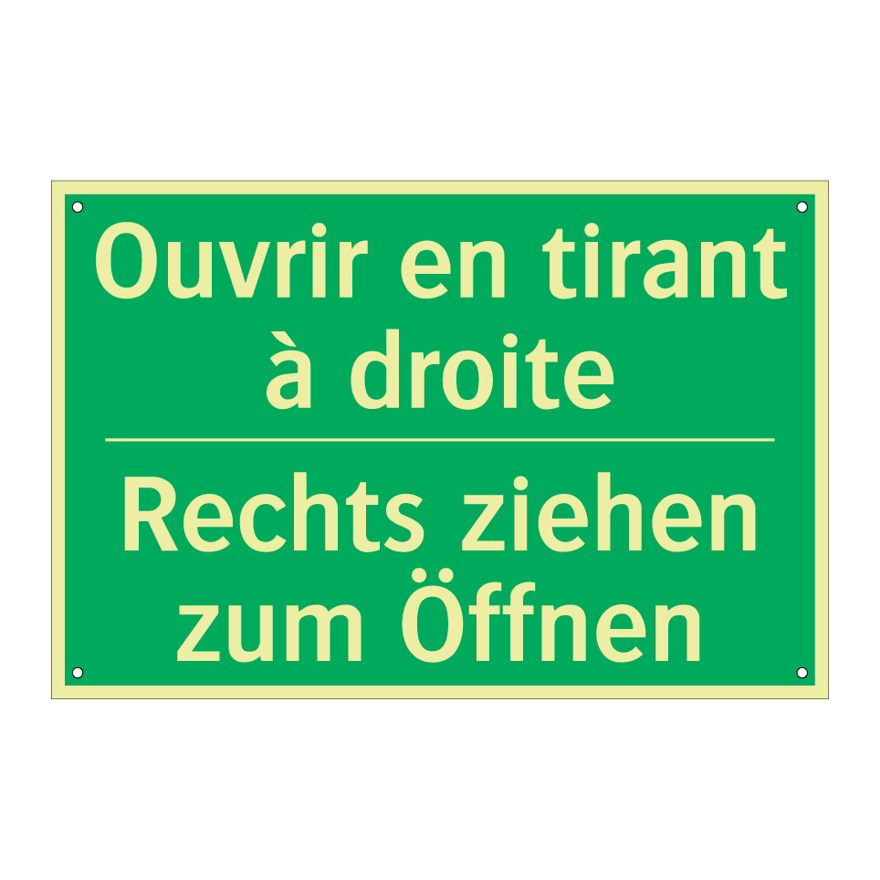 Rechts ziehen zum Öffnen - Ouvrir en tirant à droite