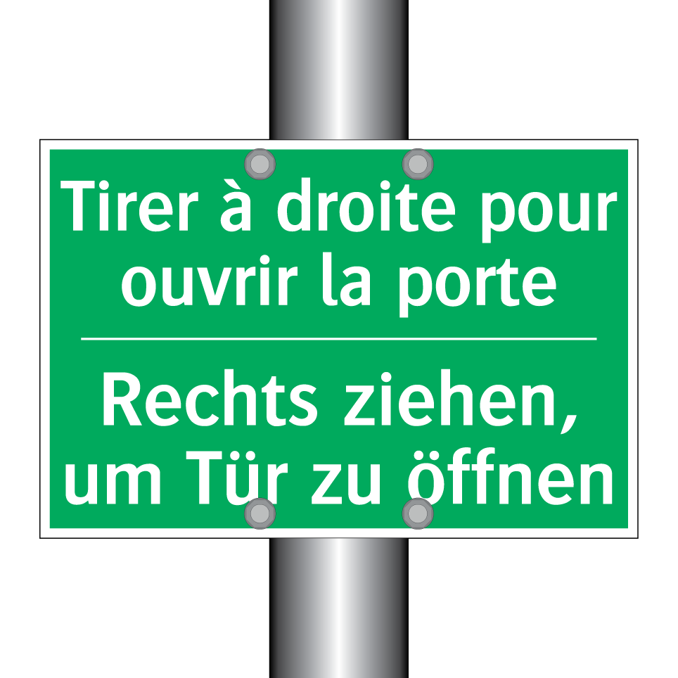 Rechts ziehen, um Tür zu öffnen /.../ - Tirer à droite pour ouvrir la /.../