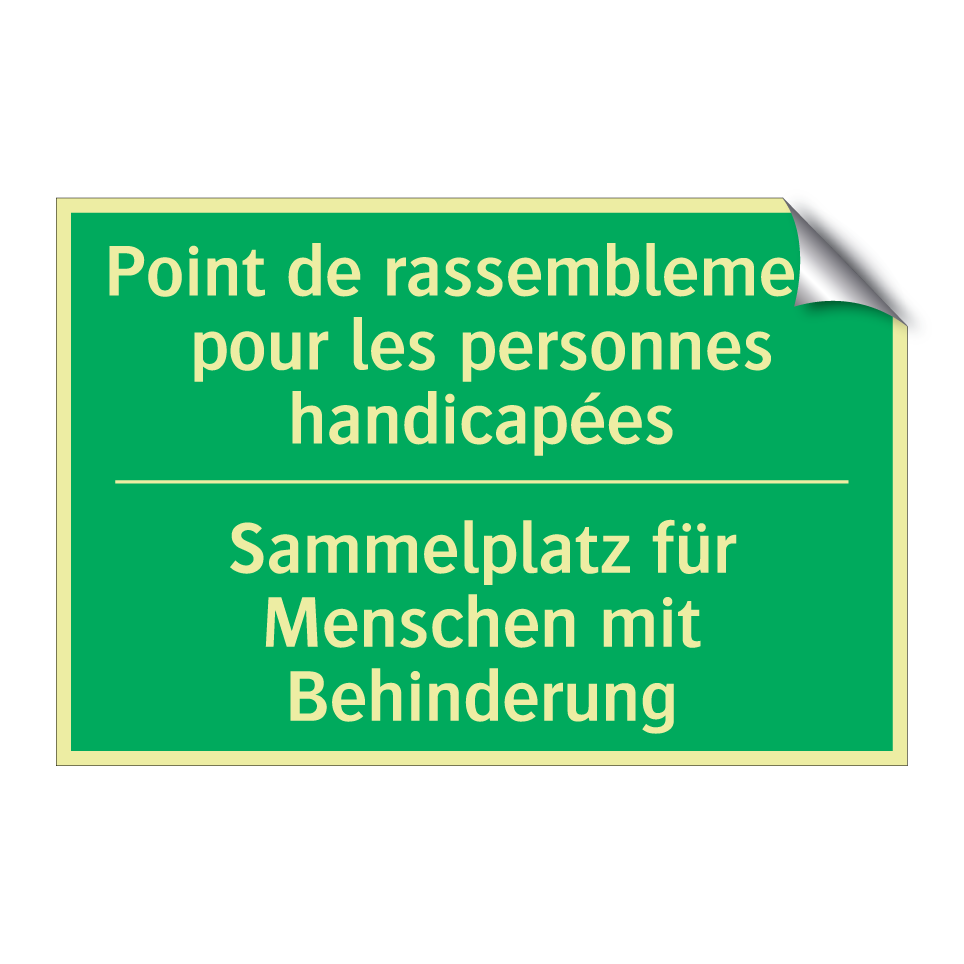 Sammelplatz für Menschen mit Behinderung /.../ - Point de rassemblement pour les /.../