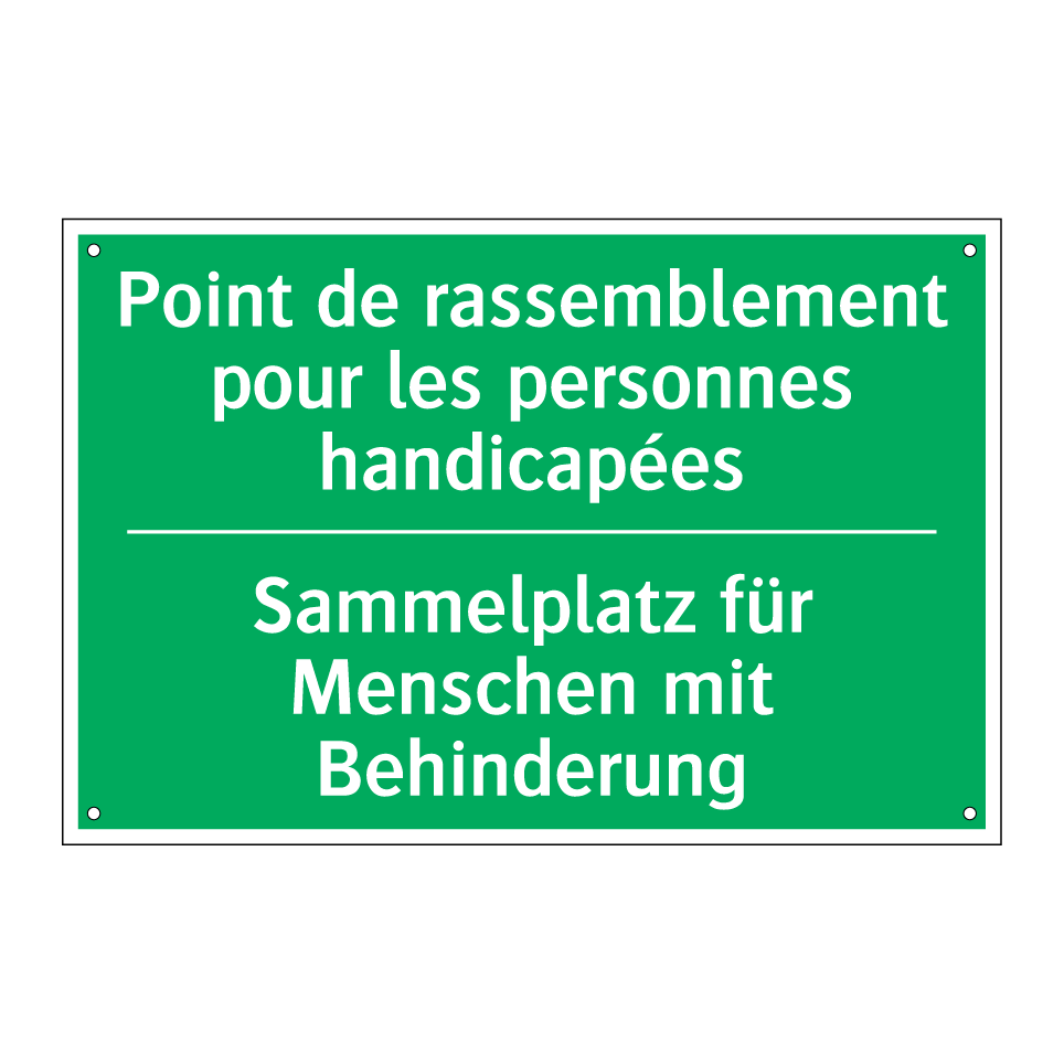 Sammelplatz für Menschen mit Behinderung /.../ - Point de rassemblement pour les /.../