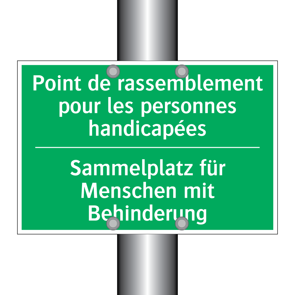 Sammelplatz für Menschen mit Behinderung /.../ - Point de rassemblement pour les /.../