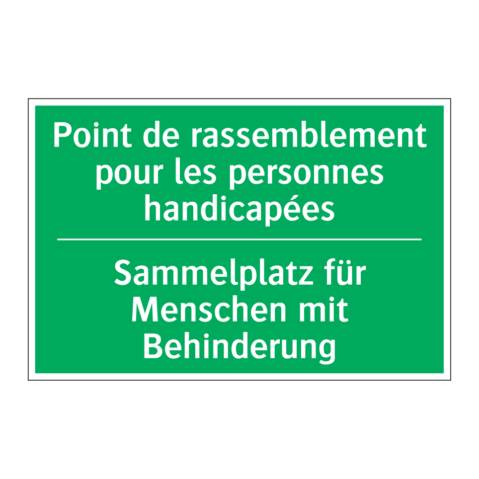 Sammelplatz für Menschen mit Behinderung /.../ - Point de rassemblement pour les /.../